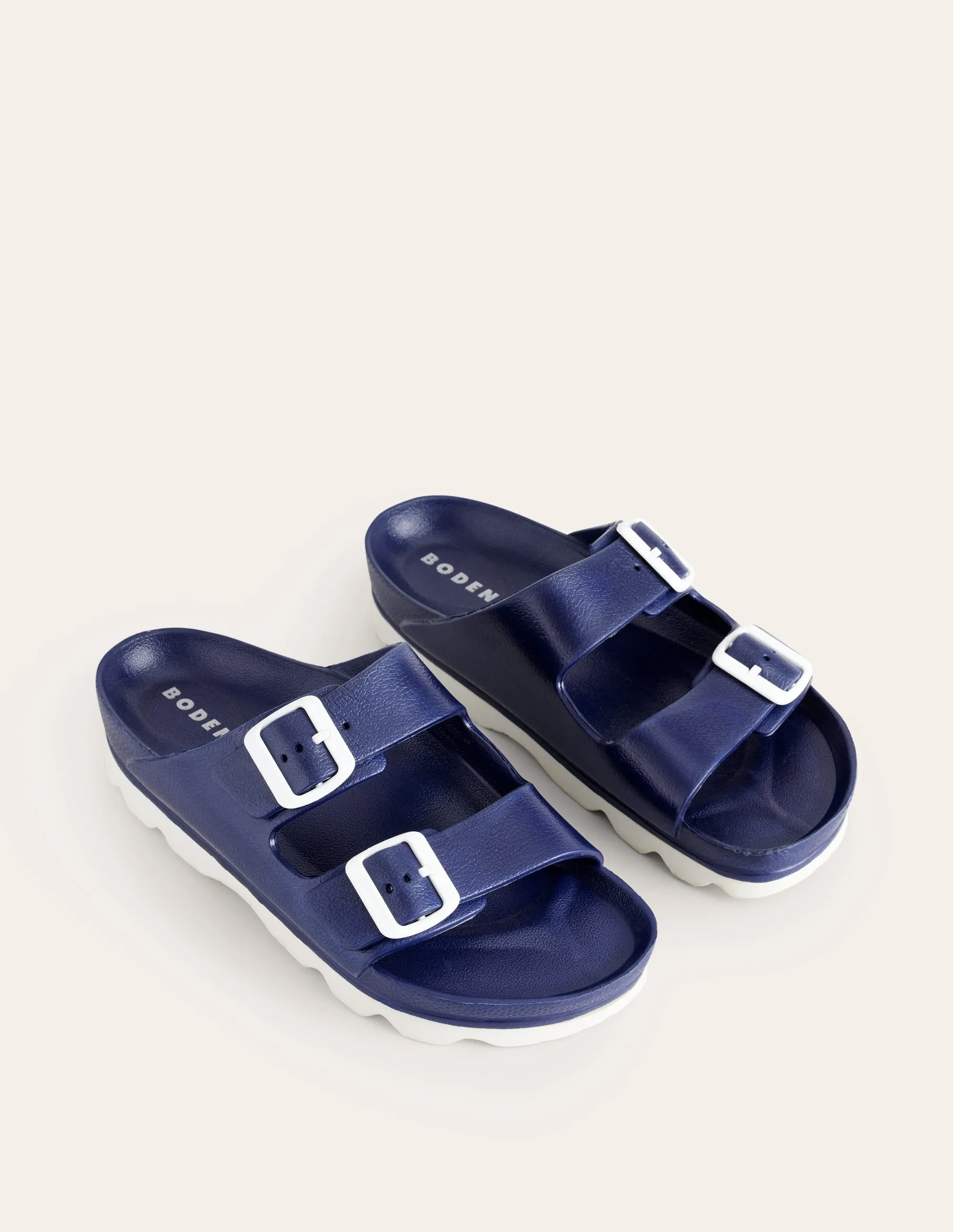 Lyla Double Buckle Slide-Bright Blue