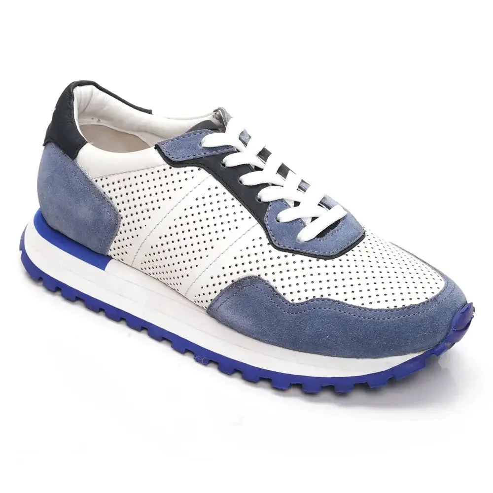 Mccoy Enzo Leather Men's Joggers Sky Blue and White