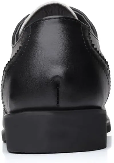 Men Brogues Wingtip Lace up Classic Black Dress Shoes