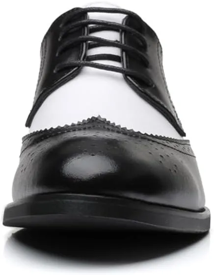 Men Brogues Wingtip Lace up Classic Black Dress Shoes