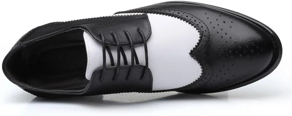 Men Brogues Wingtip Lace up Classic Black Dress Shoes