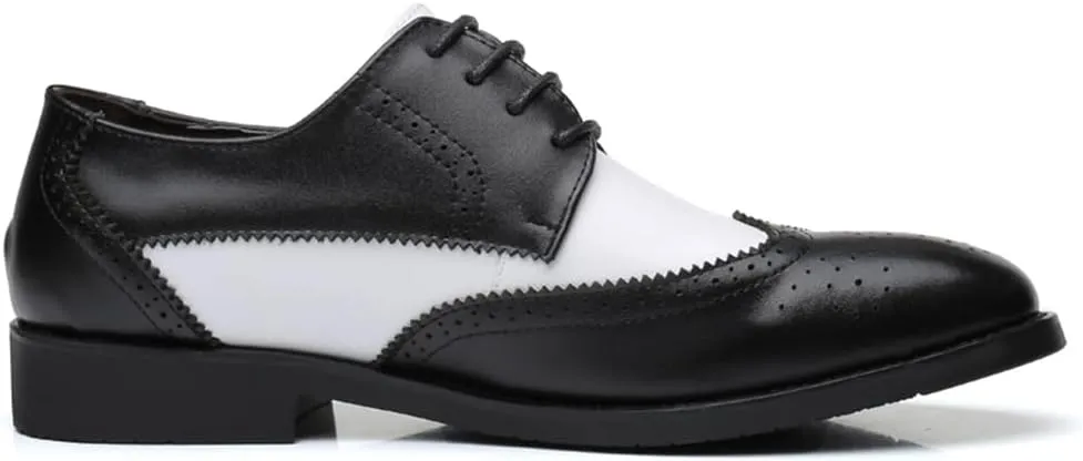 Men Brogues Wingtip Lace up Classic Black Dress Shoes