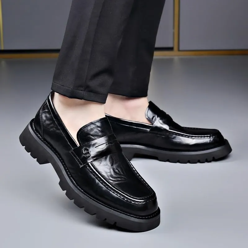 Men Business Casual Derby Shoes Men's Fashion Classic Slip On Low Oxfords Shoes Patent Leather Wingtip Brogue Dress Shoes(7.5) Black