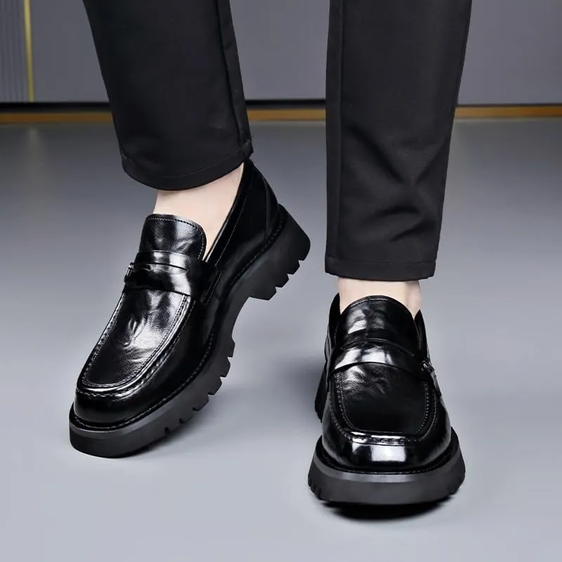 Men Business Casual Derby Shoes Men's Fashion Classic Slip On Low Oxfords Shoes Patent Leather Wingtip Brogue Dress Shoes(7.5) Black