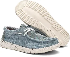 Men Canvas Slip On Loafers Arch Support Casual Shoes Comfortable Lightweight Walking Shoes Boat Shoes