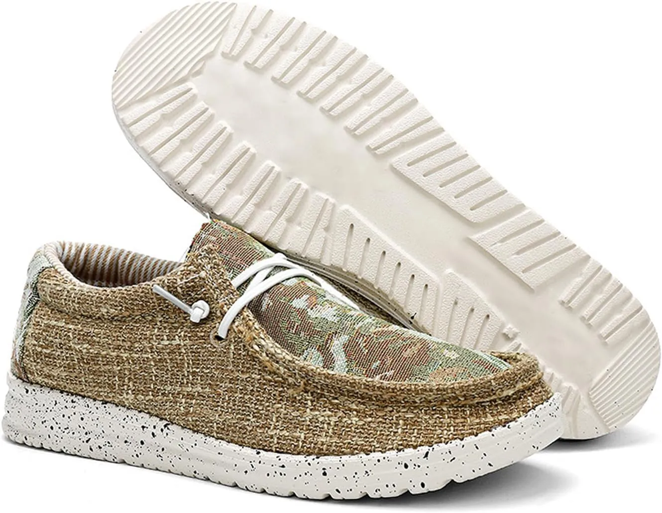 Men Canvas Slip On Loafers Arch Support Casual Shoes Comfortable Lightweight Walking Shoes Boat Shoes