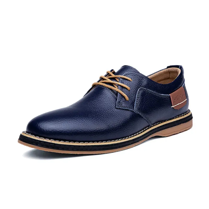 Men Genuine Leather Dress Brogue Lace Up Italian Shoes