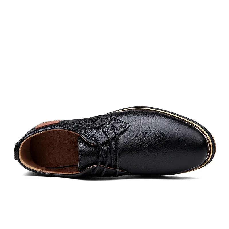 Men Genuine Leather Dress Brogue Lace Up Italian Shoes