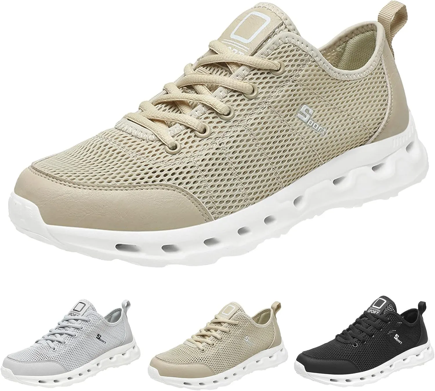 Men Sneakers New Pattern Mesh in Summer Breathable Comfortable Fashionable Simple Large Casual Sports Sneaker Sole Men
