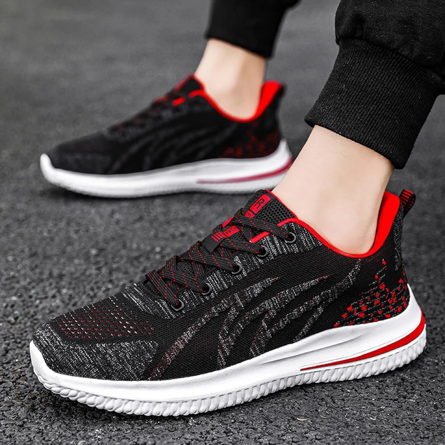 Men Sports Shoes Fashion New Pattern Mesh Breathable Lace Up Flat Bottom Comfortable Casual Shoes Mens Sneaker