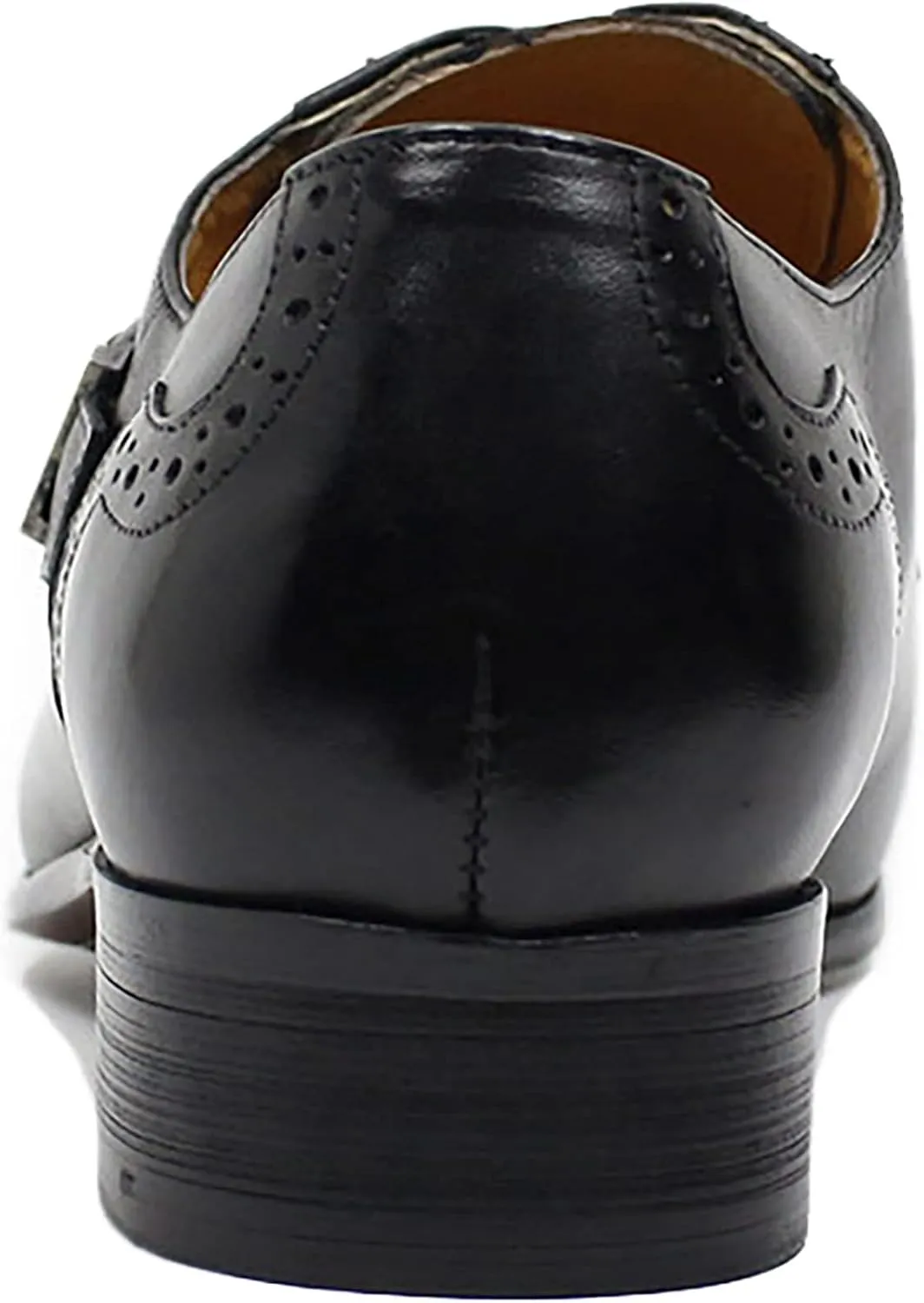 Men Work Uniform Leather Lace-up Brogues Formal Dress Retro Oxfords Wedding Party Derbys Breathable,Black-46