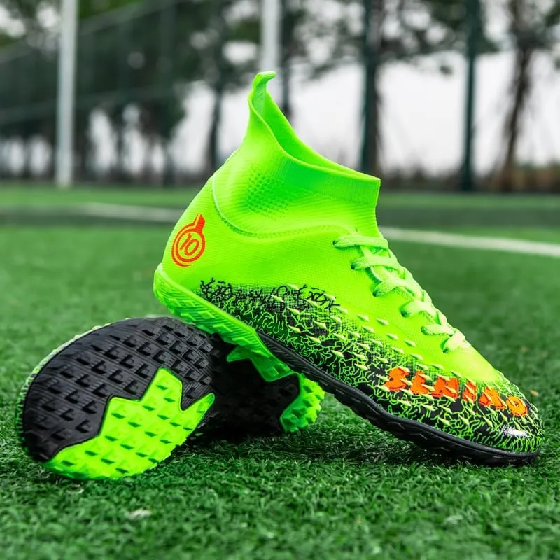 Men's & Women's High-Top Soccer Cleats, Yellow, All Seasons, Solid, Modern, Adult & Big Kid, Unisex, Athletic Shoes, Soccer Shoes