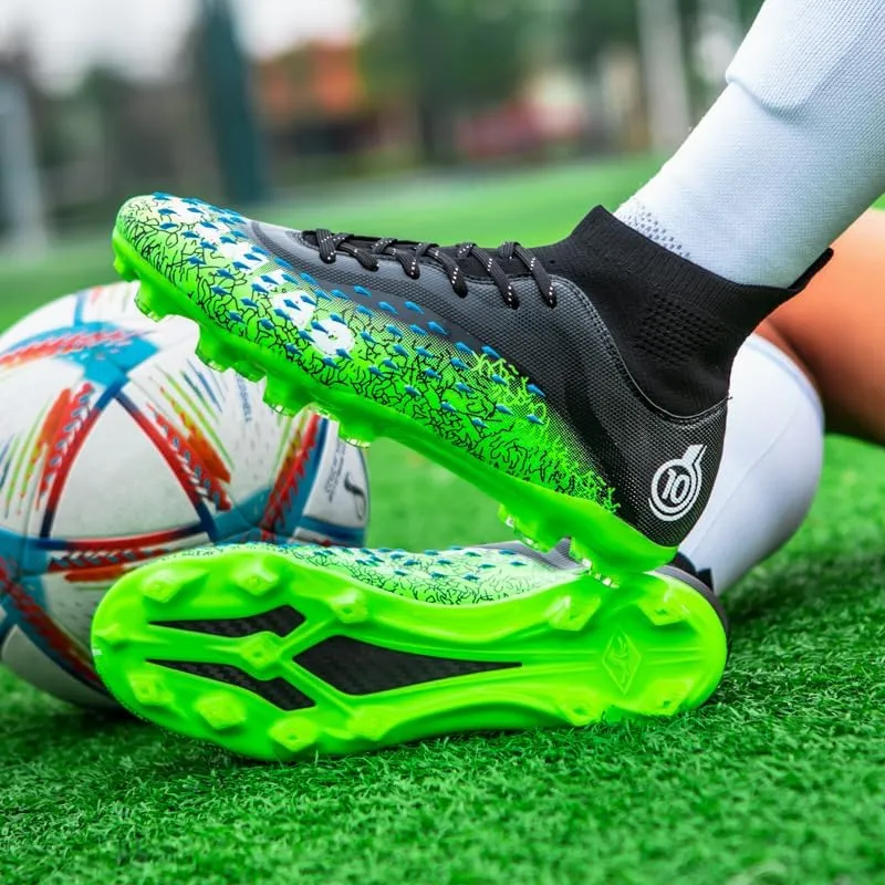Men's & Women's High-Top Soccer Cleats, Yellow, All Seasons, Solid, Modern, Adult & Big Kid, Unisex, Athletic Shoes, Soccer Shoes