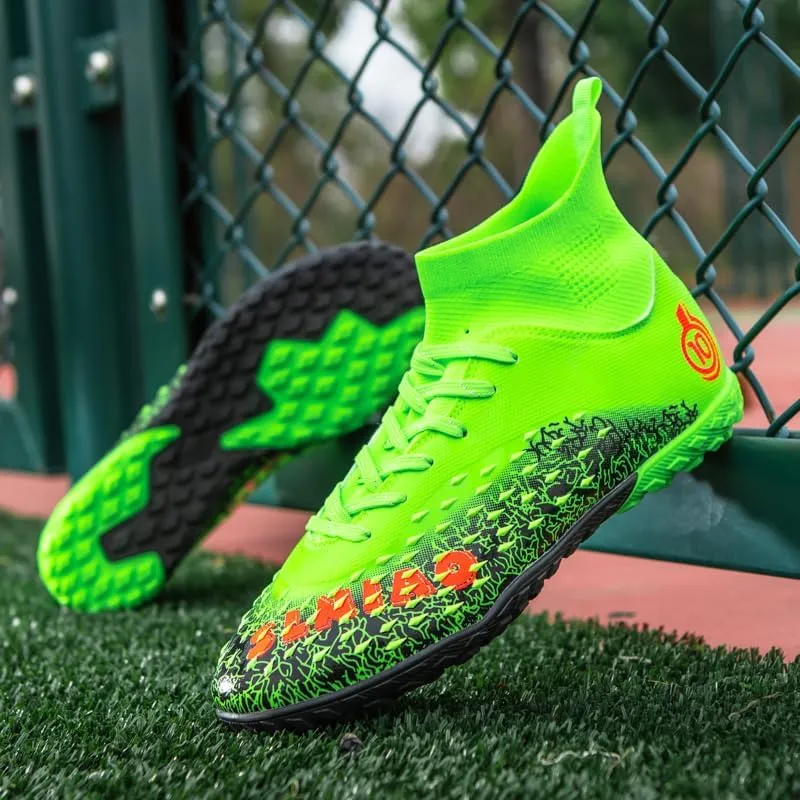 Men's & Women's High-Top Soccer Cleats, Yellow, All Seasons, Solid, Modern, Adult & Big Kid, Unisex, Athletic Shoes, Soccer Shoes