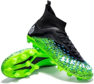 Men's & Women's High-Top Soccer Cleats, Yellow, All Seasons, Solid, Modern, Adult & Big Kid, Unisex, Athletic Shoes, Soccer Shoes