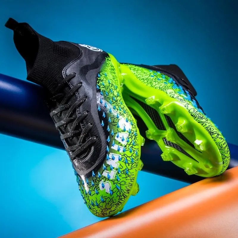 Men's & Women's High-Top Soccer Cleats, Yellow, All Seasons, Solid, Modern, Adult & Big Kid, Unisex, Athletic Shoes, Soccer Shoes
