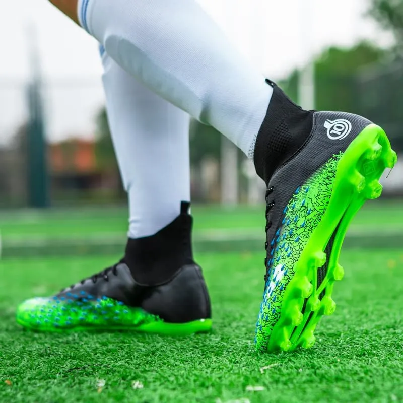 Men's & Women's High-Top Soccer Cleats, Yellow, All Seasons, Solid, Modern, Adult & Big Kid, Unisex, Athletic Shoes, Soccer Shoes