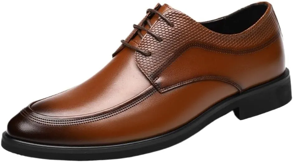 Men's Black Dress Shoes Casual Retro Fashion Formal Leather Shoes for Business, Work, or Parties, Patent Leather, Elegant Gentleman Carve Design, Comfortable &