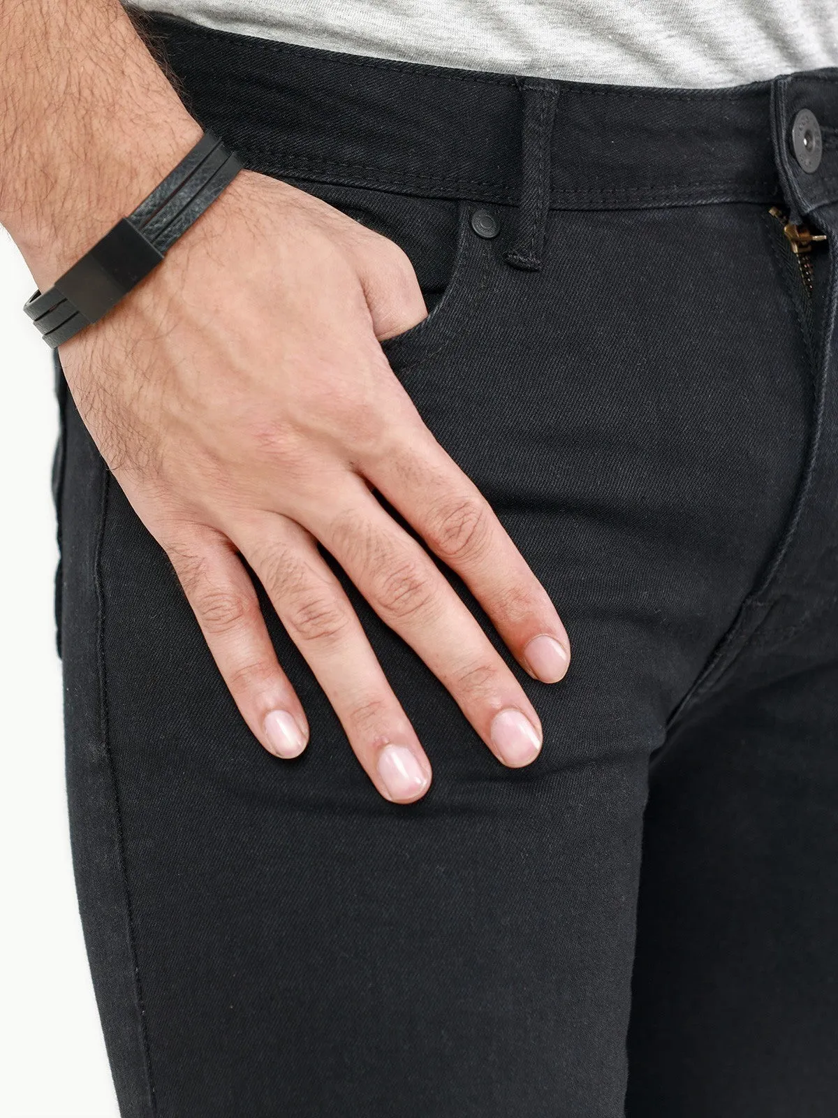 Men's Black Jeans - EMBPD22-009