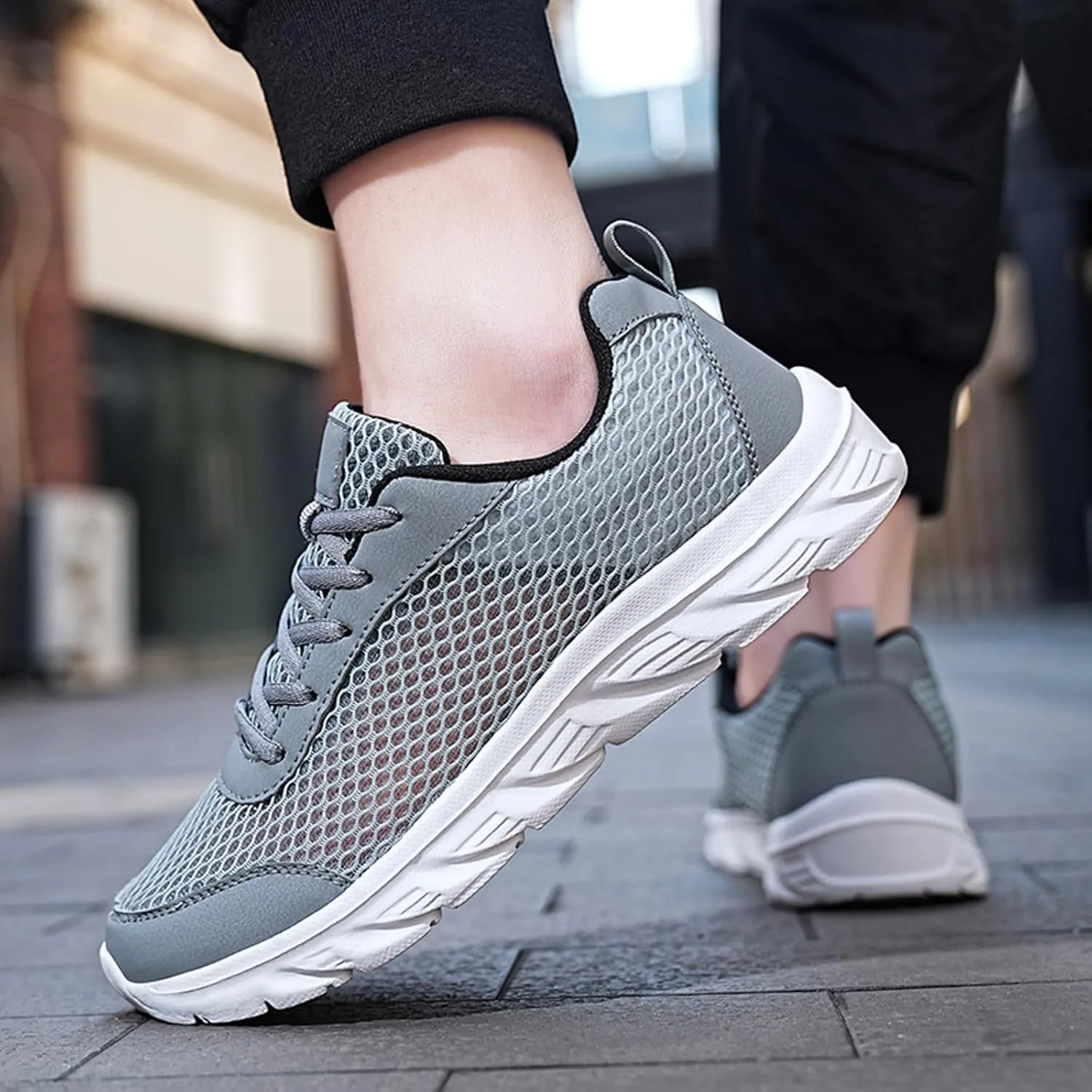 Men's Business Casual Shoes Lightweight Breathable Walking Shoe Gym Tennis Casual Soft Flat Soled Walking Shoes