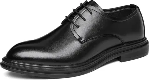 Men's Business Leather British Style Formal Oxford Leather Shoes Classic Lace-Up Casual Soft Sole Non-Slip Formal Leather Shoes