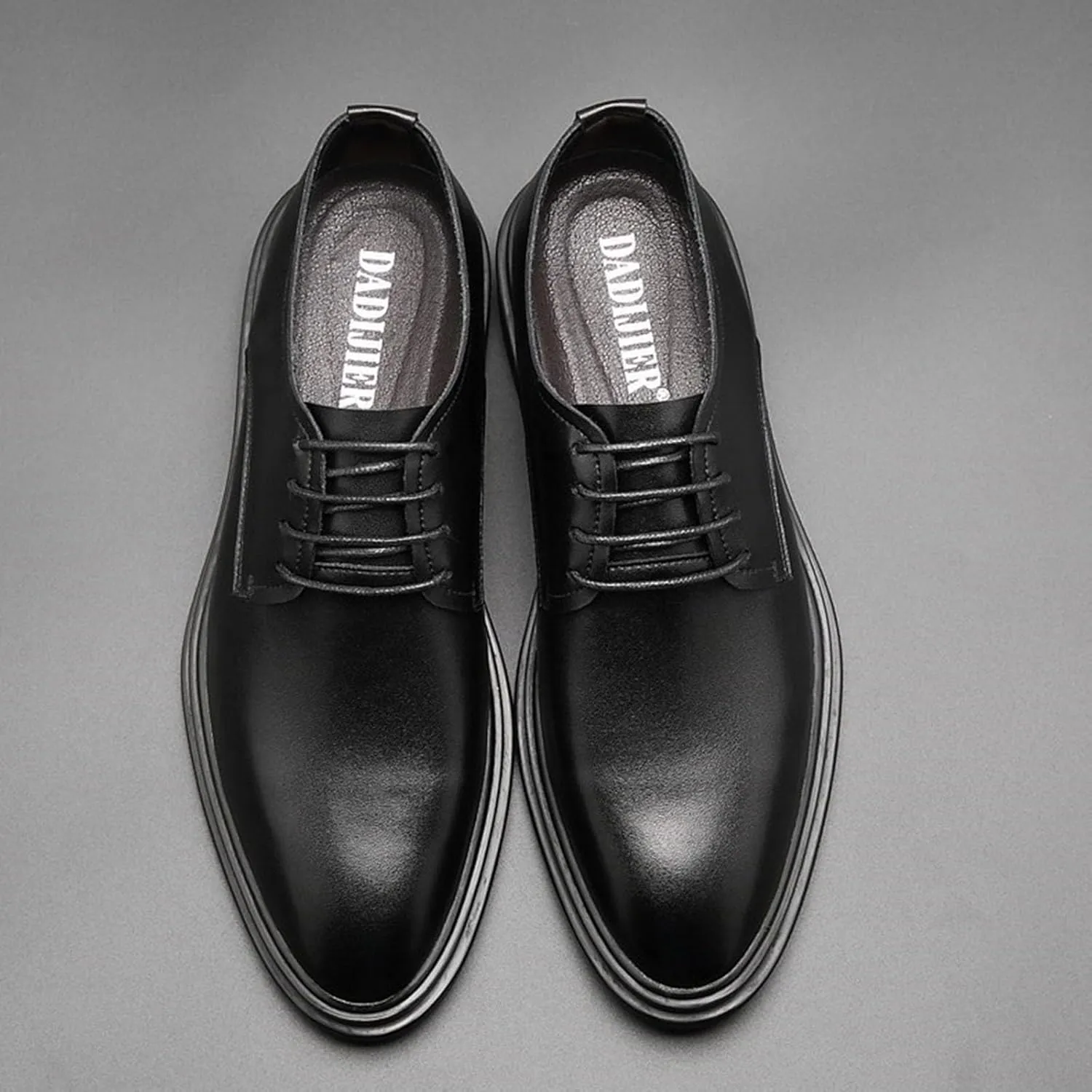 Men's Business Leather British Style Formal Oxford Leather Shoes Classic Lace-Up Casual Soft Sole Non-Slip Formal Leather Shoes