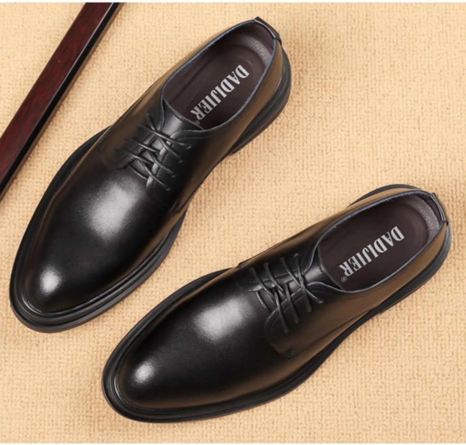 Men's Business Leather British Style Formal Oxford Leather Shoes Classic Lace-Up Casual Soft Sole Non-Slip Formal Leather Shoes