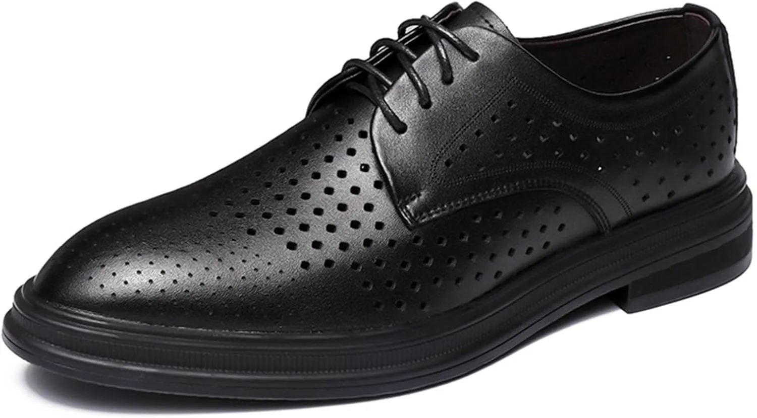 Men's Business Leather British Style Formal Oxford Leather Shoes Classic Lace-Up Casual Soft Sole Non-Slip Formal Leather Shoes