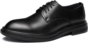 Men's Business Leather British Style Formal Oxford Leather Shoes Classic Lace-Up Casual Soft Sole Non-Slip Formal Leather Shoes