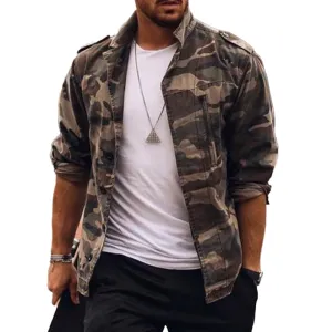 Men's Camouflage Outdoor Lapel Jacket 35964987X