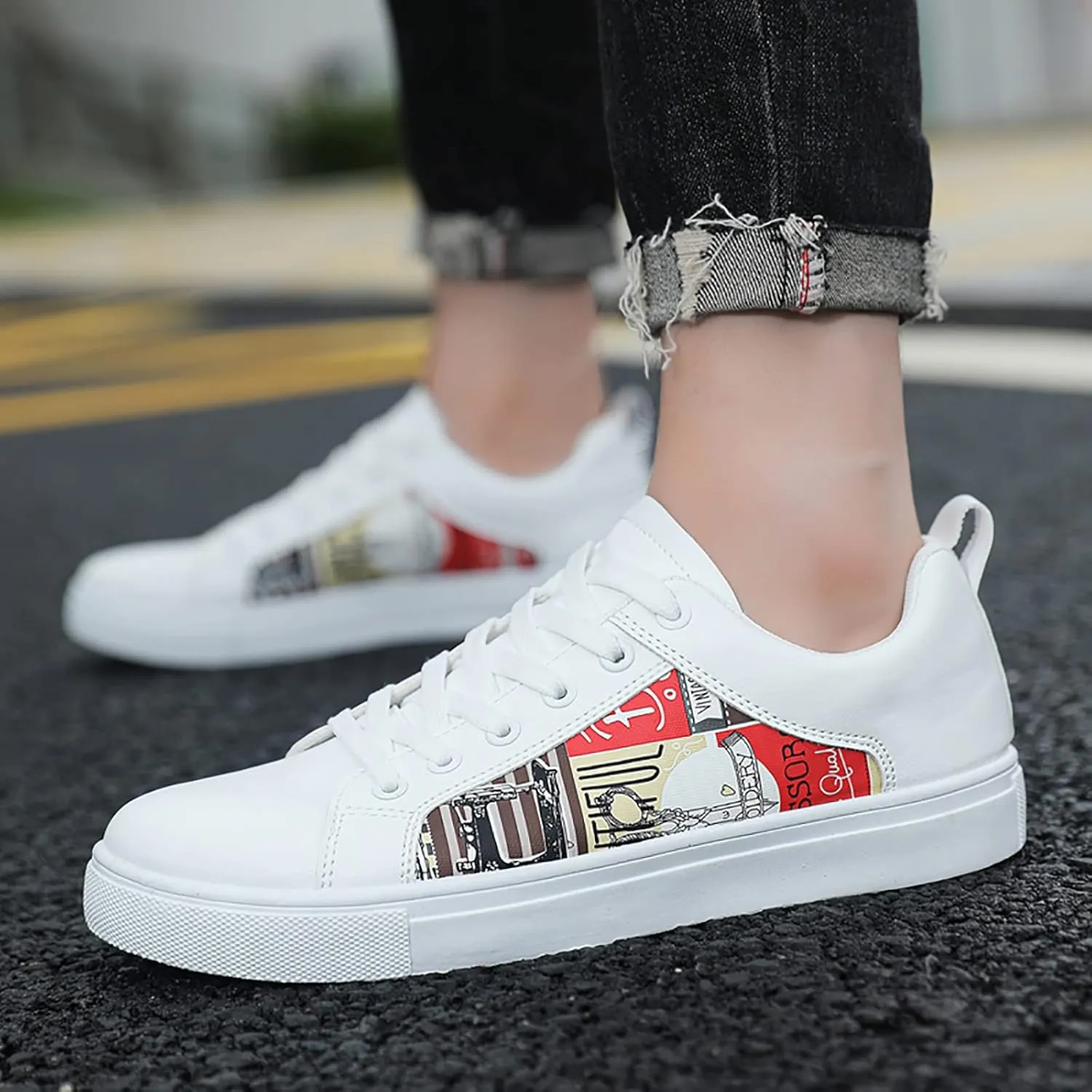 Men's Casual Dress Sneakers Slip On Sneakers Women Wide Width Gym Shoes Men Round Toe Flats Comfortable Womens Loafers Platform Sneakers for Women Fashion