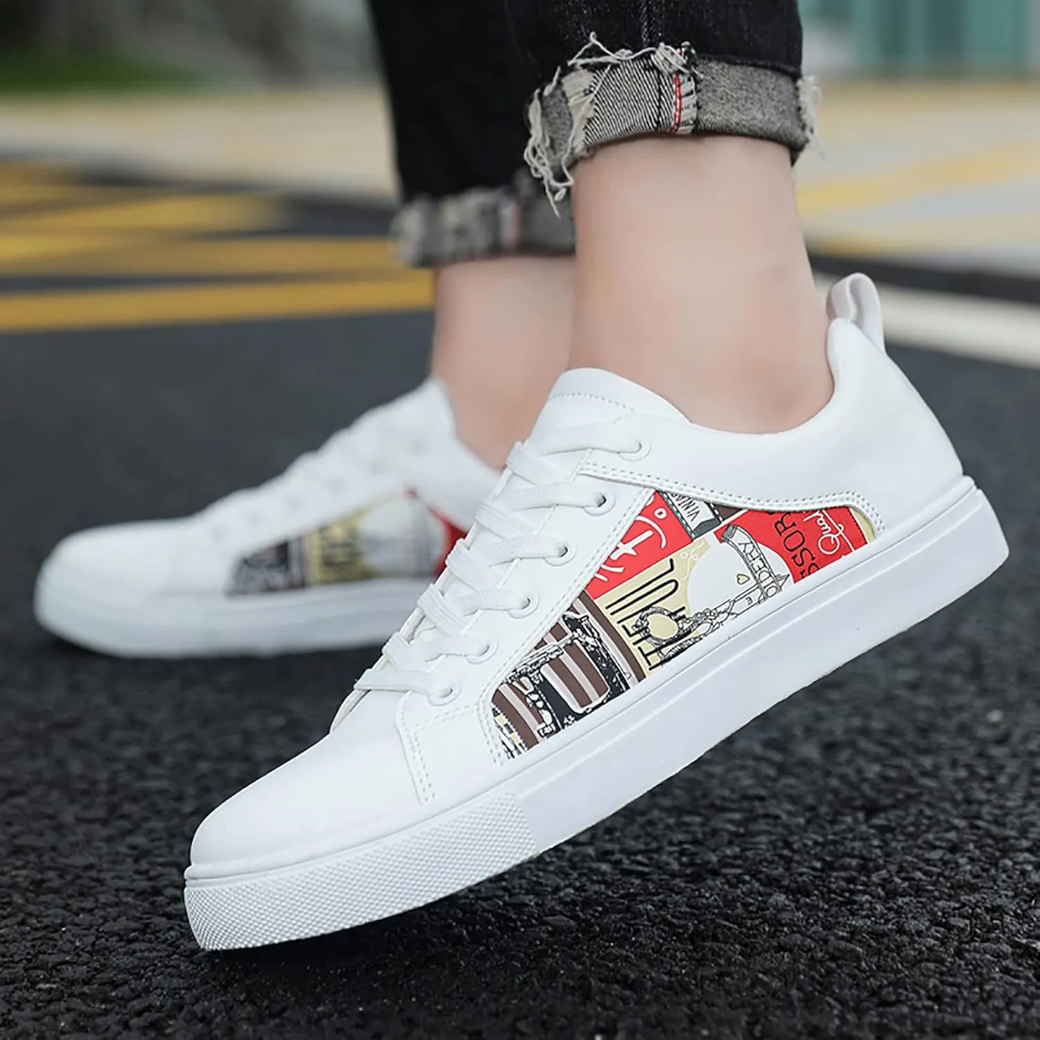 Men's Casual Dress Sneakers Slip On Sneakers Women Wide Width Gym Shoes Men Round Toe Flats Comfortable Womens Loafers Platform Sneakers for Women Fashion