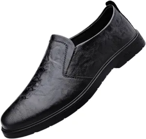 Men's Casual Leather Shoes Slip On Pointed Toe Derbys Classic Formal Business Shoes Classic Wingtip Brogues Loafers Shoes for Men