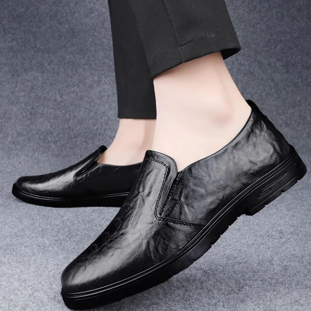 Men's Casual Leather Shoes Slip On Pointed Toe Derbys Classic Formal Business Shoes Classic Wingtip Brogues Loafers Shoes for Men