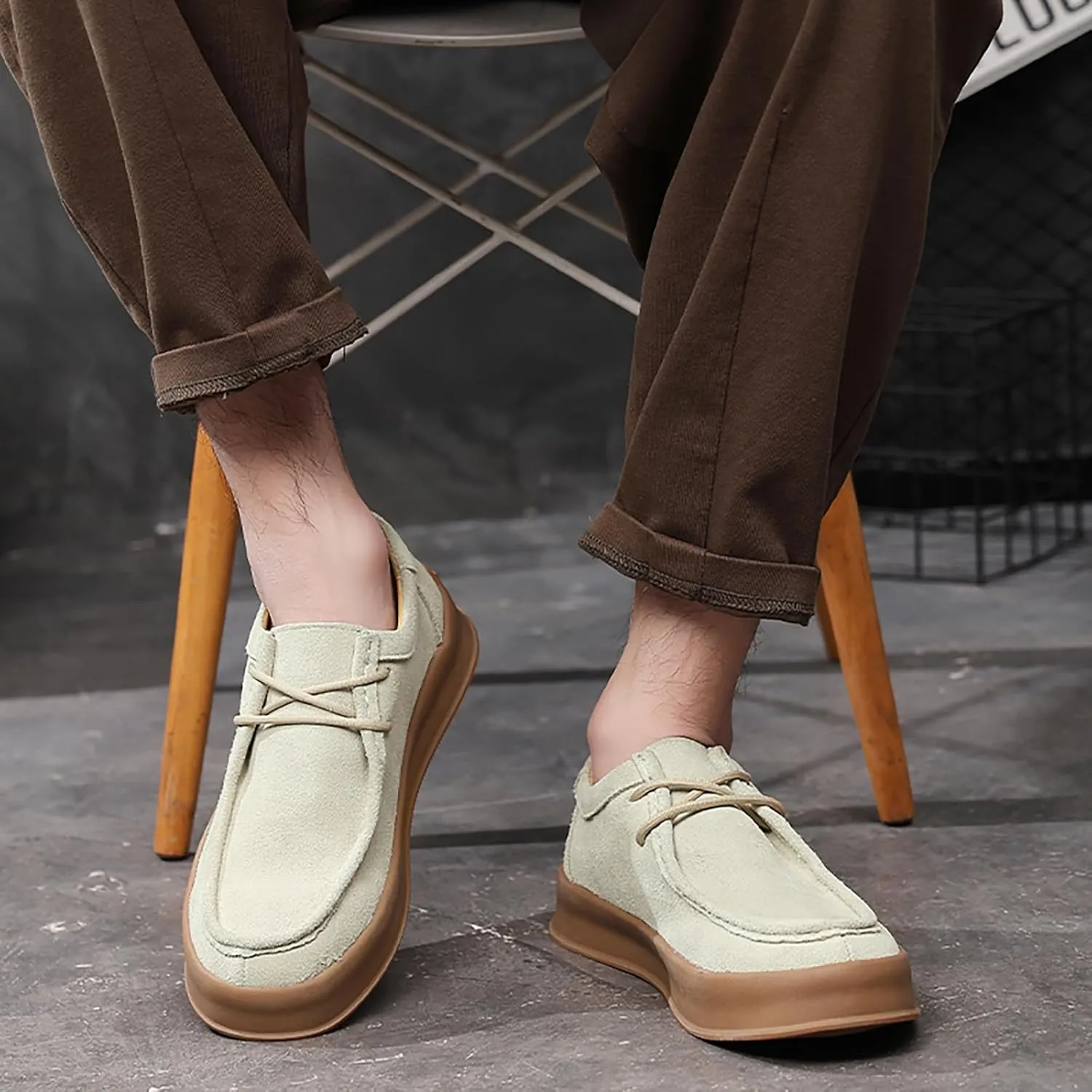 Mens Casual Shoes for Men - Men Loafers Suede Leather Comfortable Boat Shoes with Arch Support