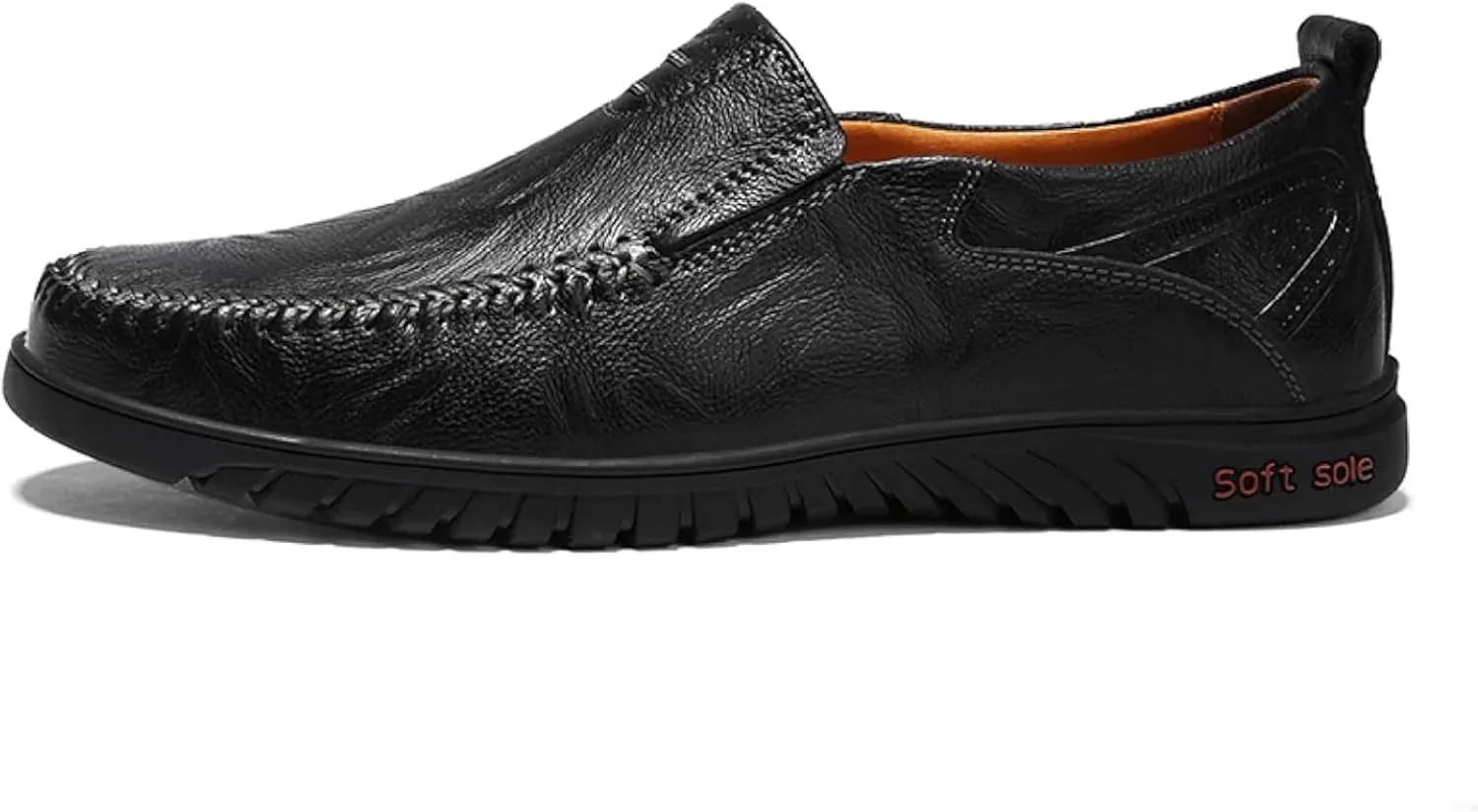 Men's Casual Shoes, Slip on Driving Shoes, Leather Men's Loafers, Flat Bottomed Lightweight Boat Shoes