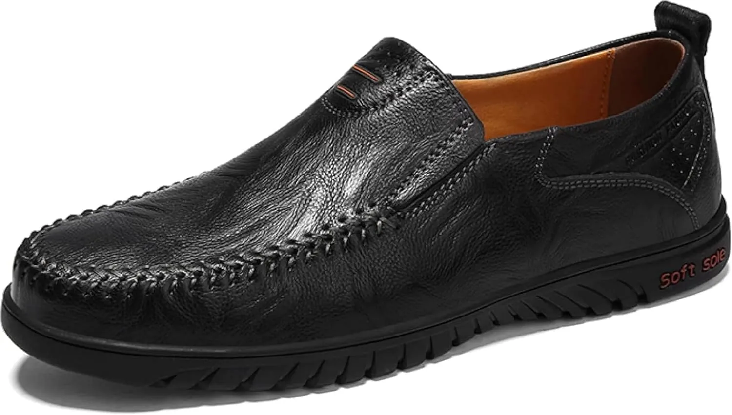 Men's Casual Shoes, Slip on Driving Shoes, Leather Men's Loafers, Flat Bottomed Lightweight Boat Shoes