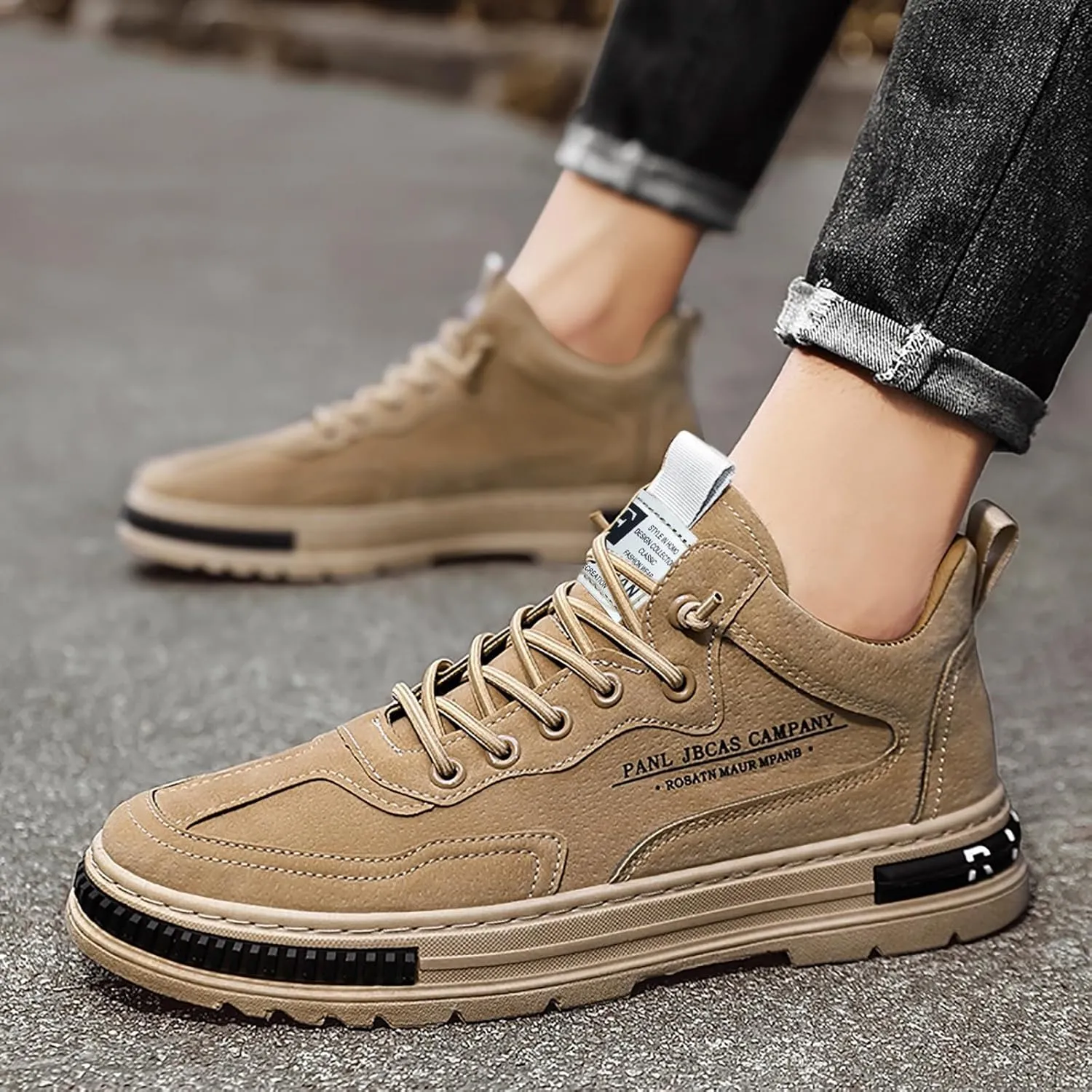 Men's Casual Slip-on Loafers White Platform Sneakers for Women Non Slip Work Shoes for Men Round Toe Flats Comfortable Loafers for Men Womens Sneakers Walking
