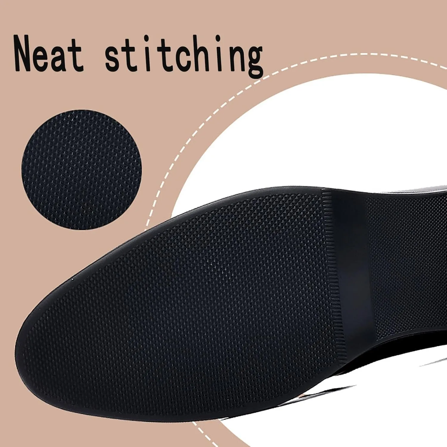 Men's Classic Business Formal Breathable Leather Shoes, Hand-Sewn Stylish Shiny Slip-on Low-top Thick Heel Modern Pointed Toe Formal Leather Shoes