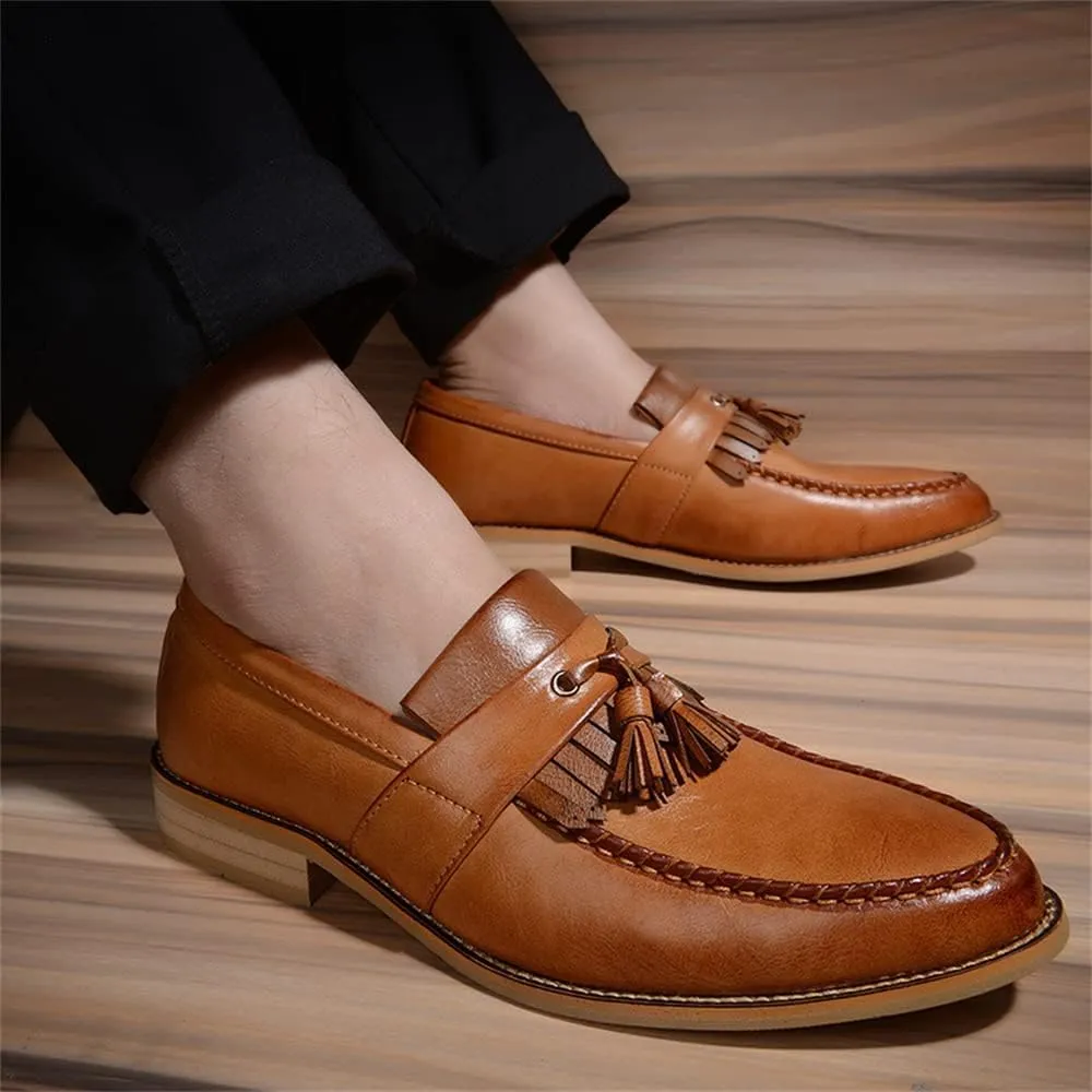 Men's Classic Dress Loafers Comfort Slip-on Fashion Leather Penny Loafer with Tassel Business Casual Shoes
