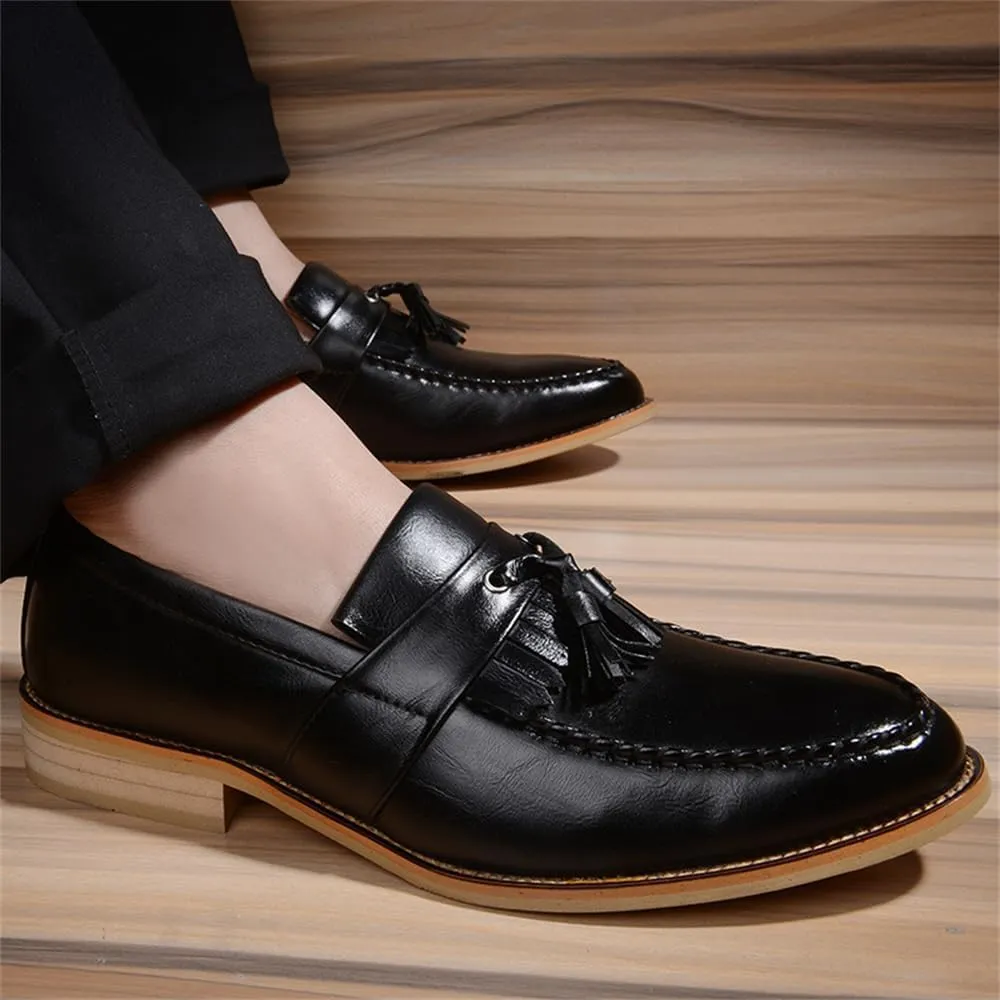 Men's Classic Dress Loafers Comfort Slip-on Fashion Leather Penny Loafer with Tassel Business Casual Shoes