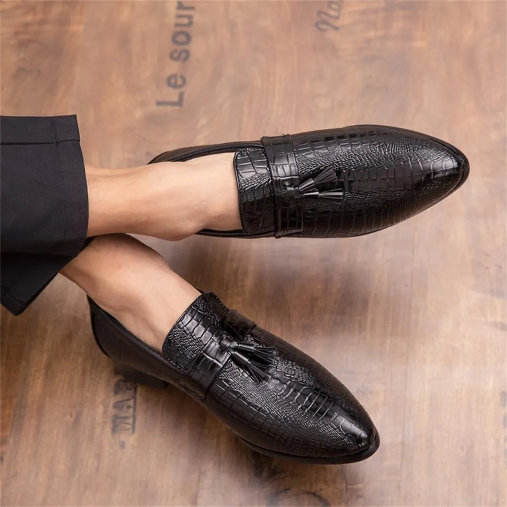 Men's Classic Dress Loafers Comfort Slip-on Penny Loafer with Tassel Business Casual Shoes for Men