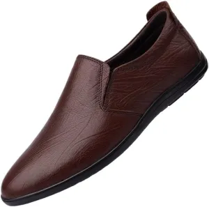 Men's Classic Fashion Slip On Pointed Toe Derbys Shoes Mens Comfort Casual Formal Business Oxford Shoes Low Top Leather Dress Shoes