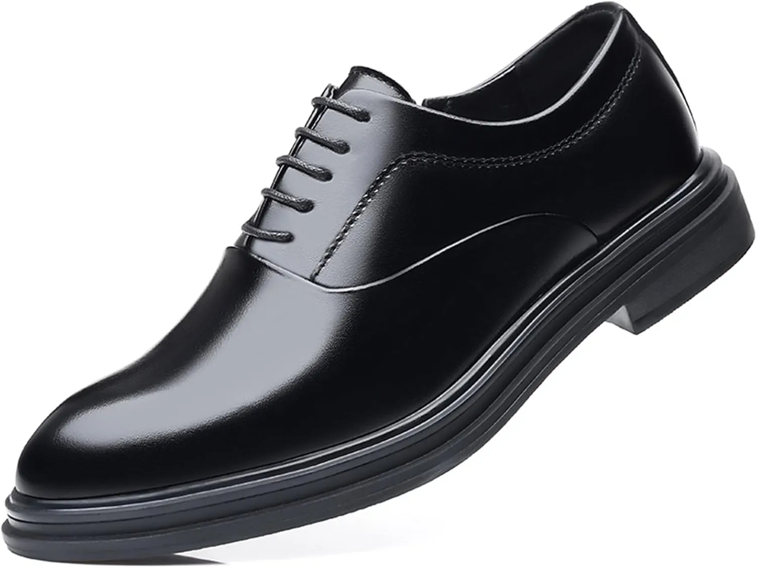 Men's Classic Lace Up Dress Oxford Shoes Fashion Pointed Toe Slip On Formal Leather Shoes Business Wedding Derby Shoes