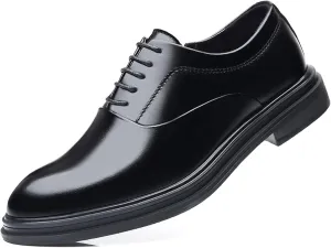 Men's Classic Lace Up Dress Oxford Shoes Fashion Pointed Toe Slip On Formal Leather Shoes Business Wedding Derby Shoes