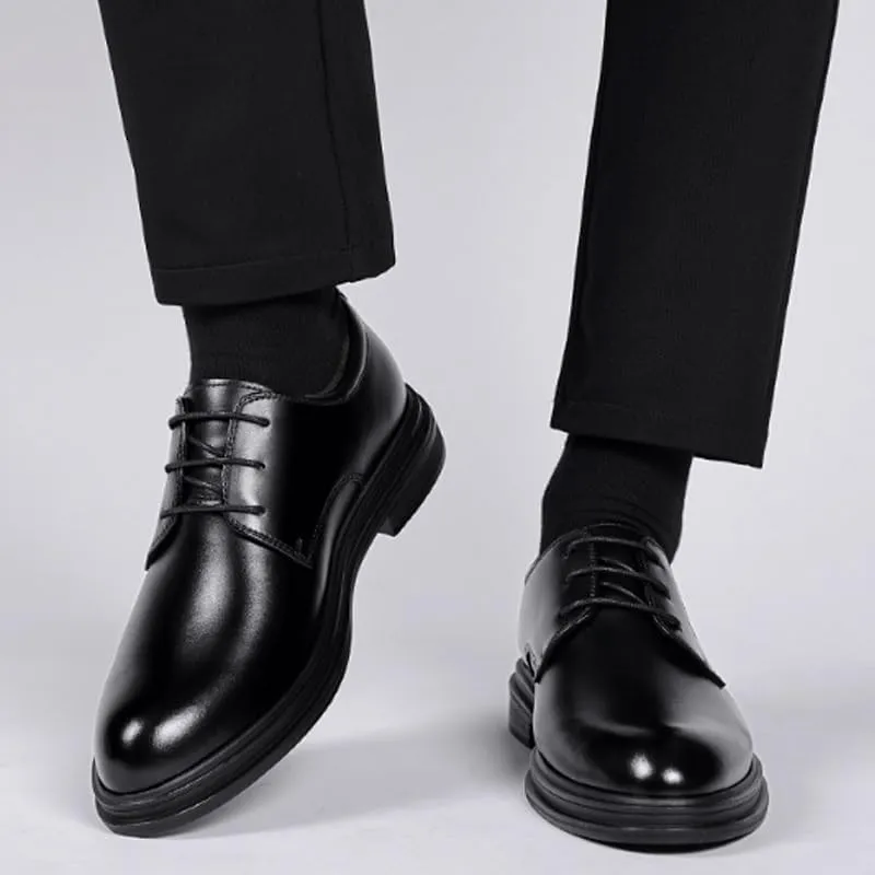 Men's Classic Lace-up Formal Oxfords Casual Business Oxford Derby Leather Shoes Office Working Derby Shoes