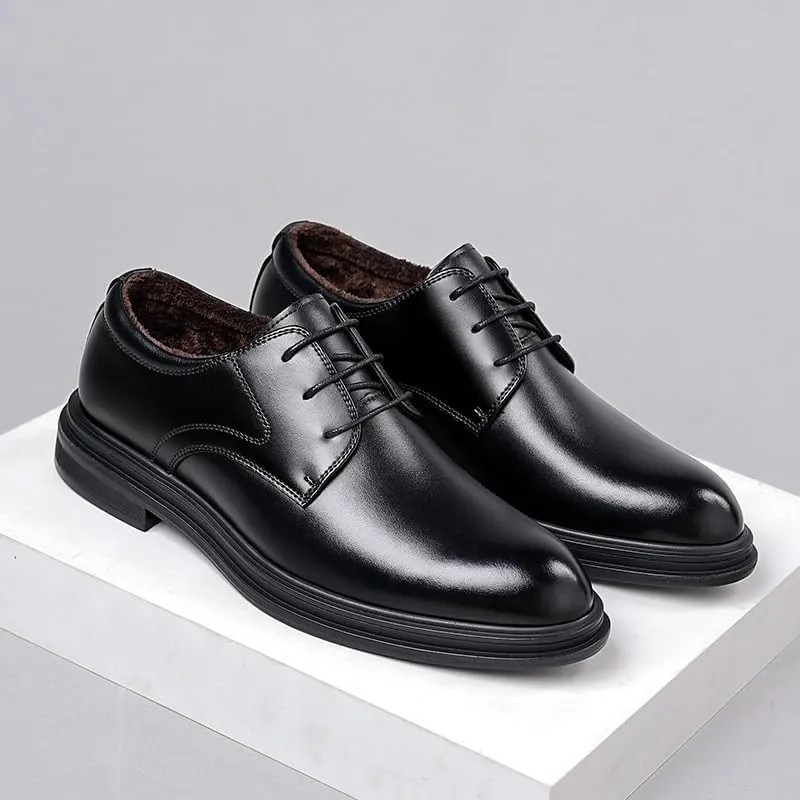 Men's Classic Lace-up Formal Oxfords Casual Business Oxford Derby Leather Shoes Office Working Derby Shoes