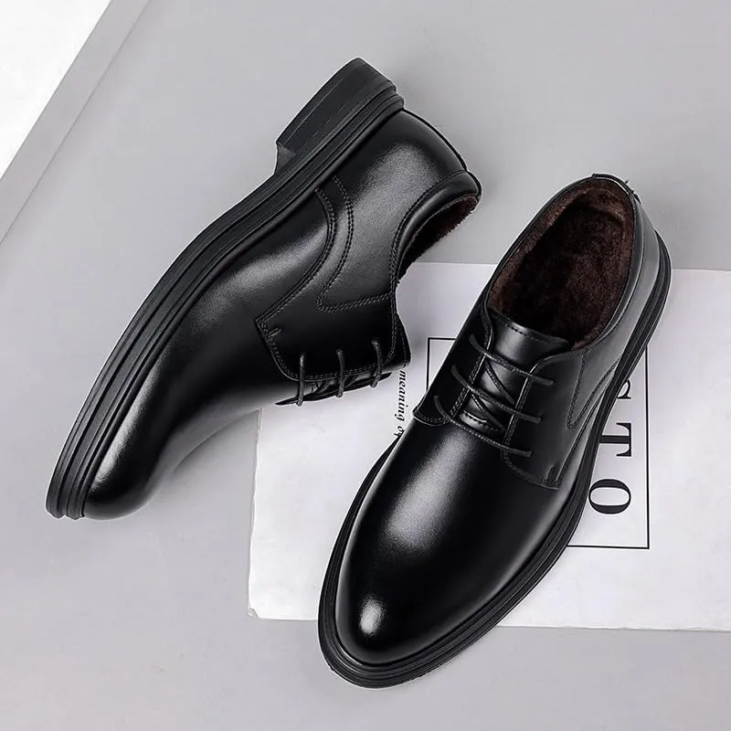 Men's Classic Lace-up Formal Oxfords Casual Business Oxford Derby Leather Shoes Office Working Derby Shoes