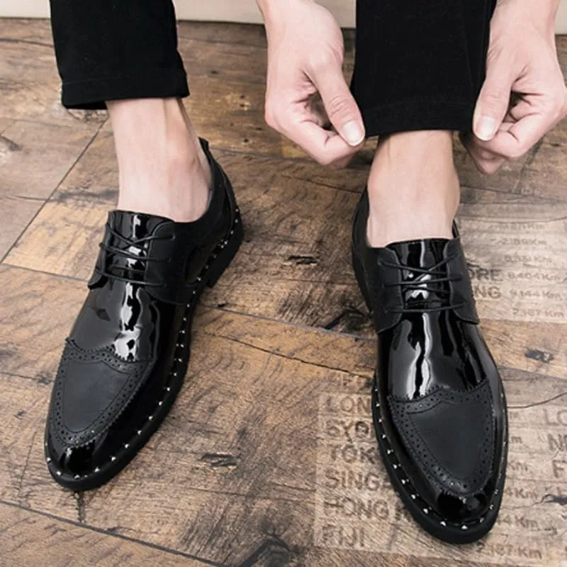 Men's Classic Lace-up Formal Oxfords Prom Wedding Business Office Dress Shoes for Weddings, Parties, Work, Church, Pro