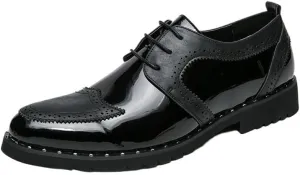 Men's Classic Lace-up Formal Oxfords Prom Wedding Business Office Dress Shoes for Weddings, Parties, Work, Church, Pro
